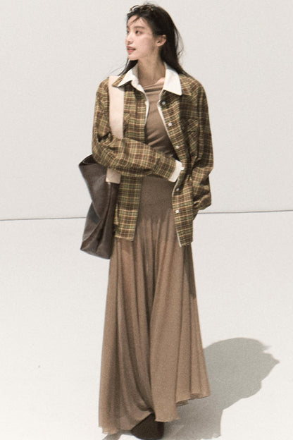 Vintage Striped Texture Two-Piece Shirt