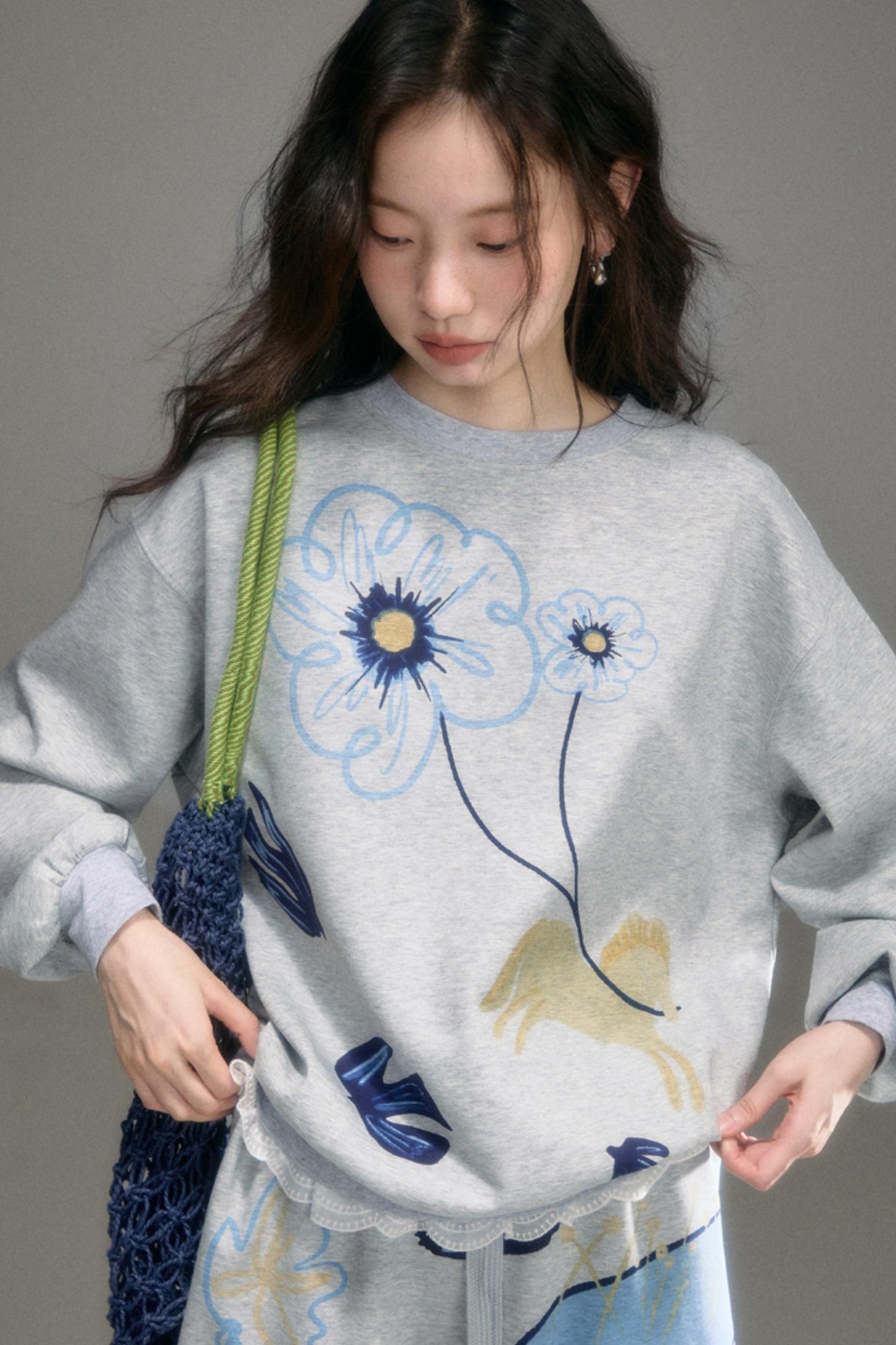 Flying Bird Print Skirt