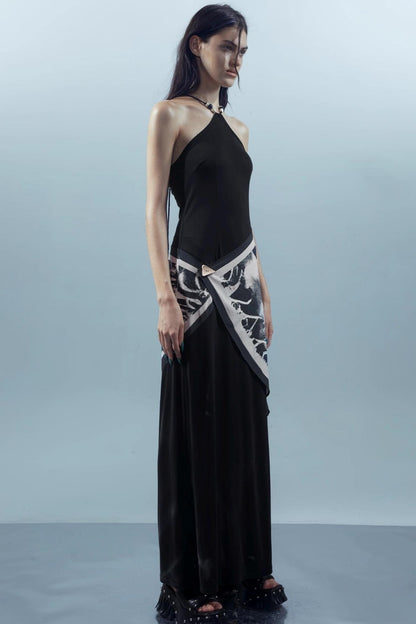 Print Backless Dress