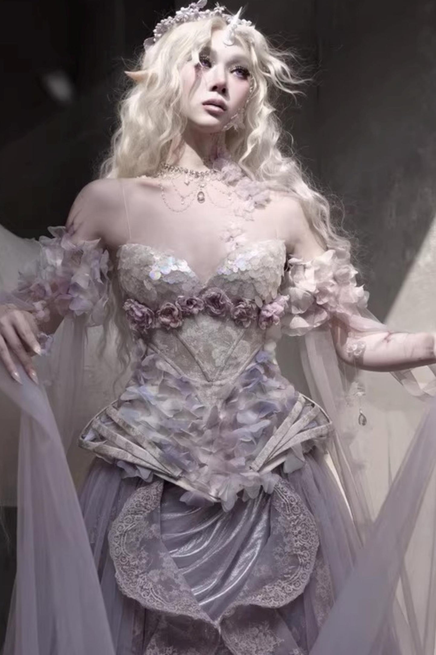 Moonlight Flower Fishbone Corset Matching Set