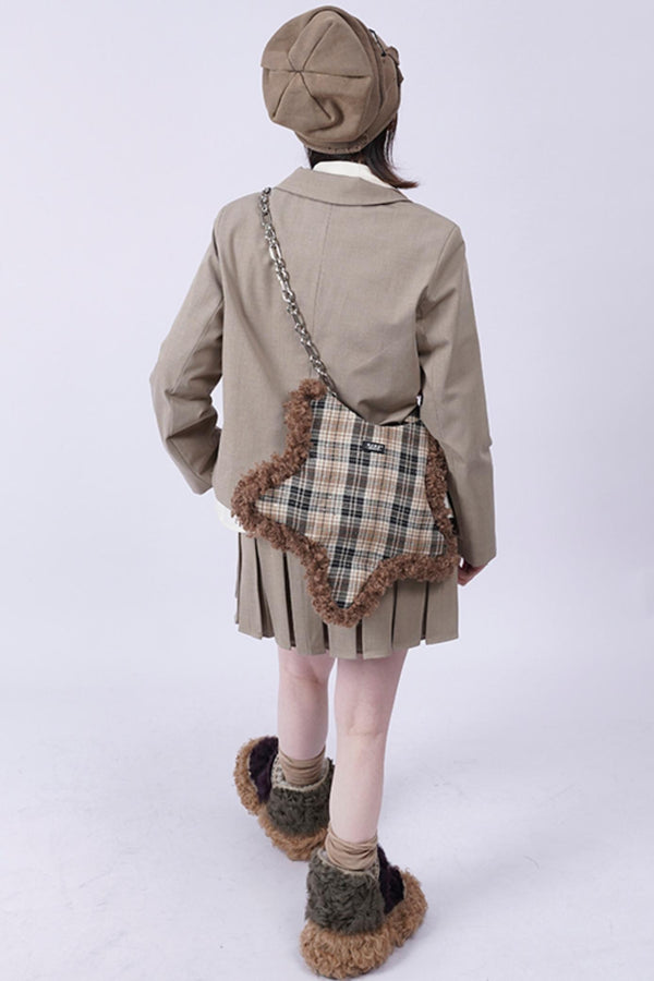 Check Fur Star Shoulder