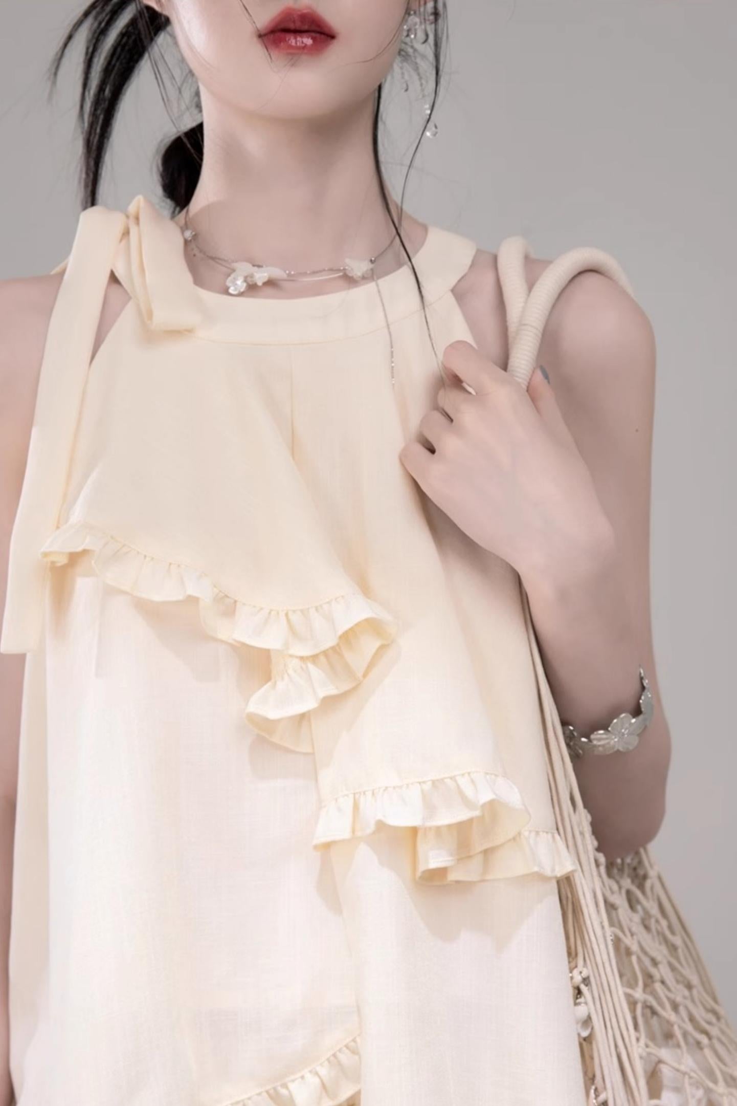 Chill Apricot Ruffle Pants Set-Up