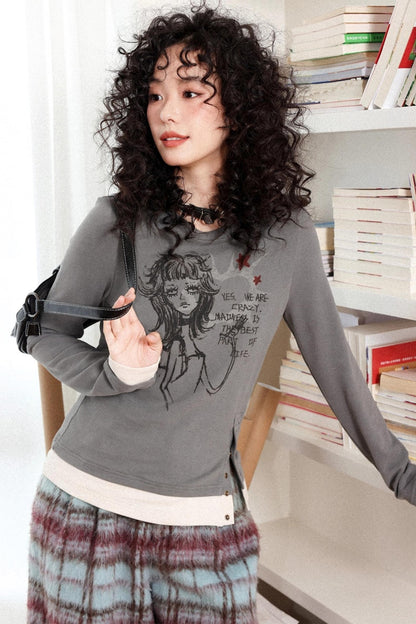 Crew Neck Long Sleeve T-Shirt