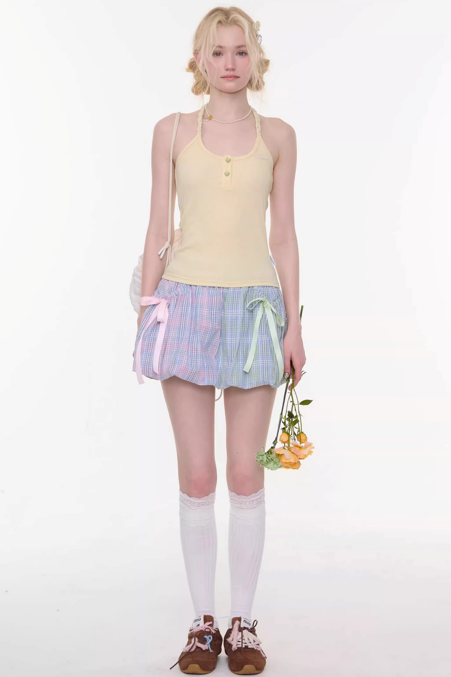 Rainbow Candy Plaid Skirt