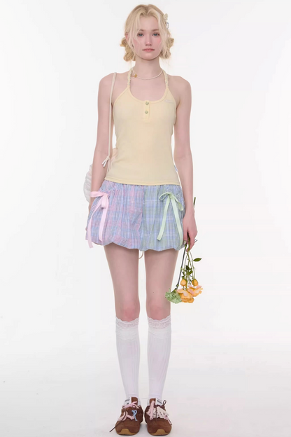 Rainbow Candy Plaid Skirt