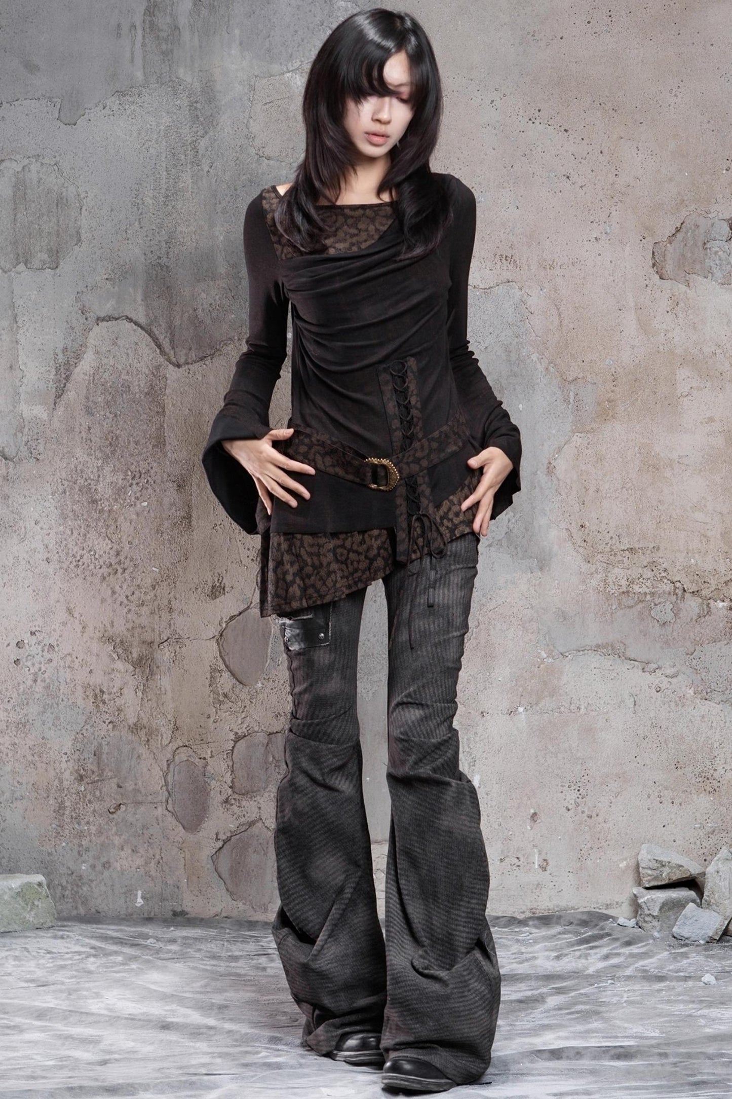 Knitted Contrast Patchwork Top