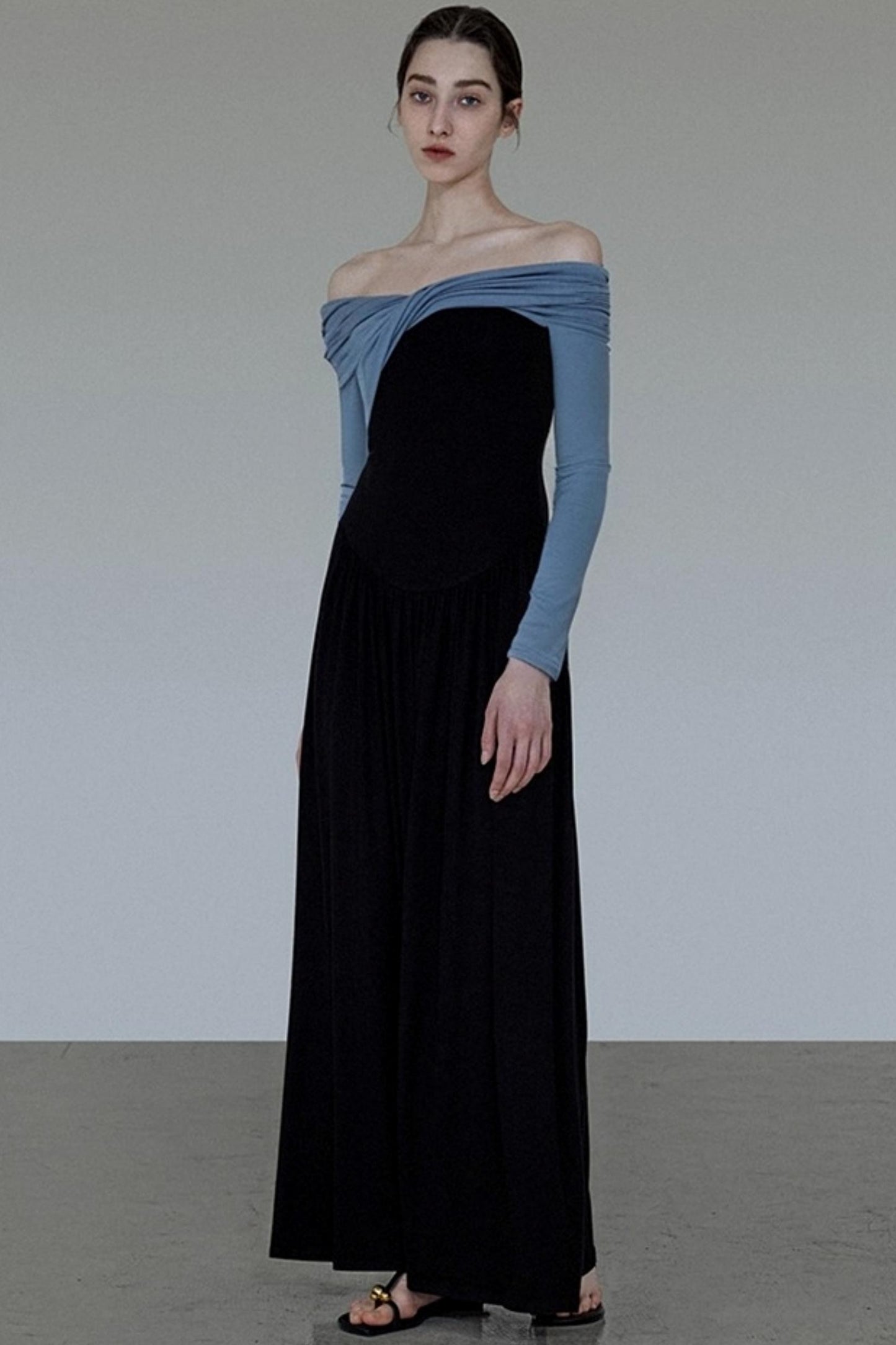 French Autumn One-Shoulder Knitted Dress