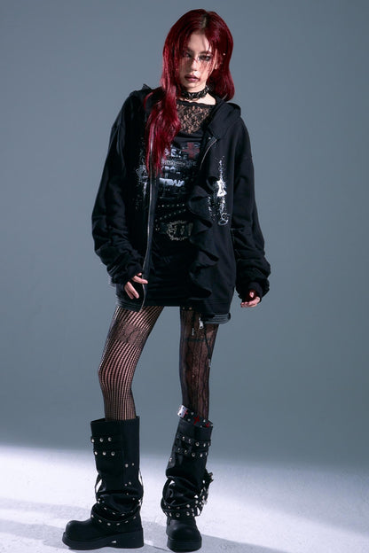 Autumn Hooded Sweatshirt Cardigan