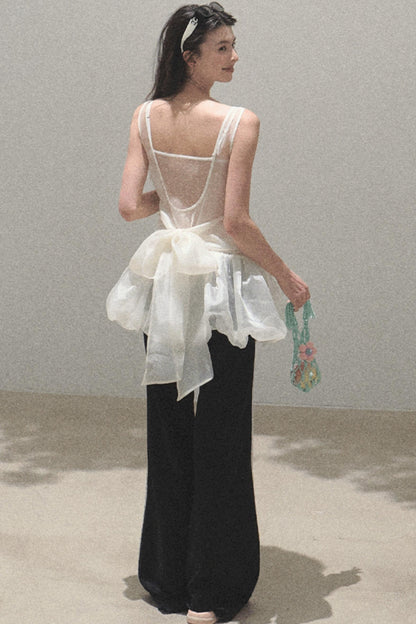 Butterfly Beaded Wrap Top