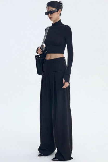 Intellectual Black Pleated Pants