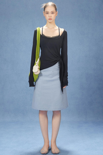 Chic U-Neck Corset Top Set