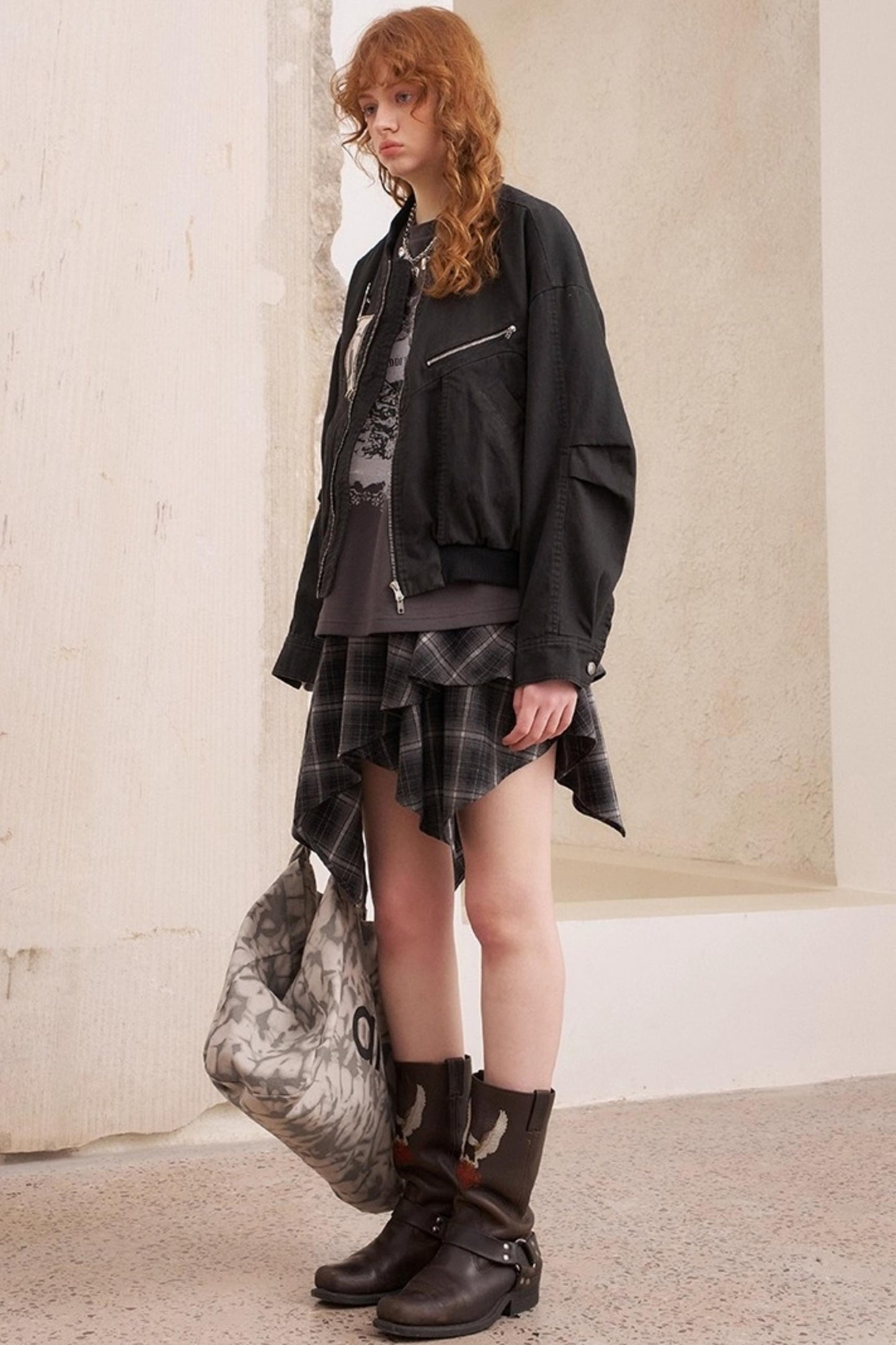 Kitten Badge Dropped Shoulder Jacket