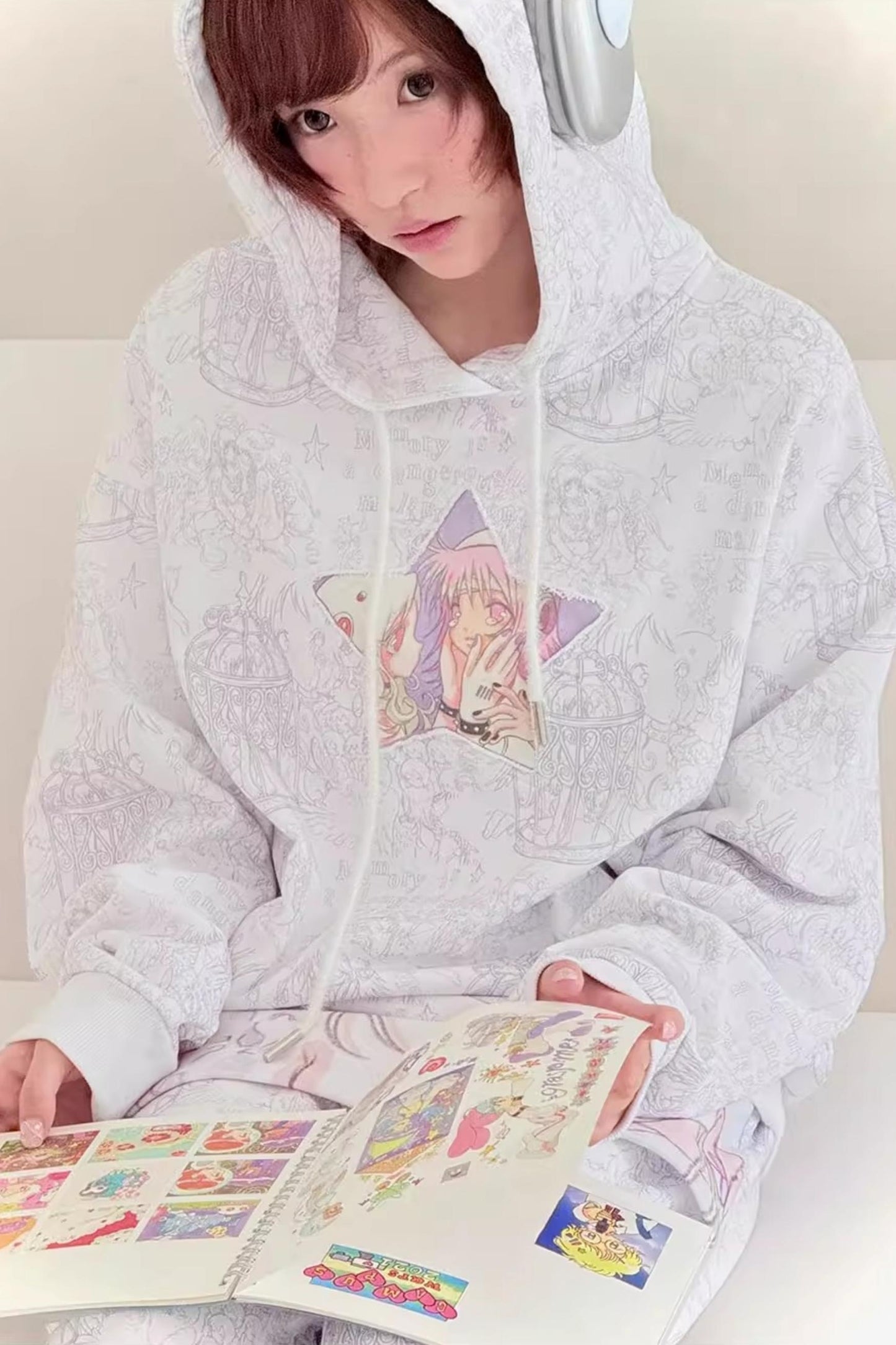 Millennium White Hooded Sweatshirt