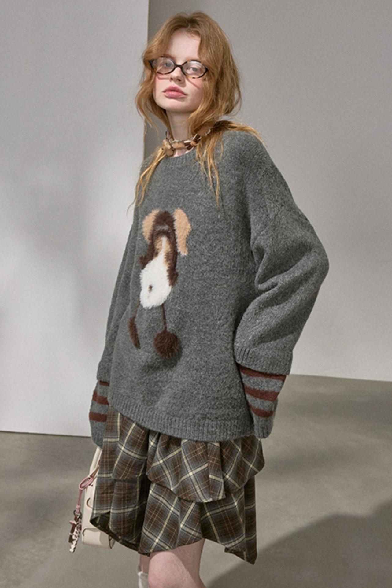 Hat and Puppy Knitted Top