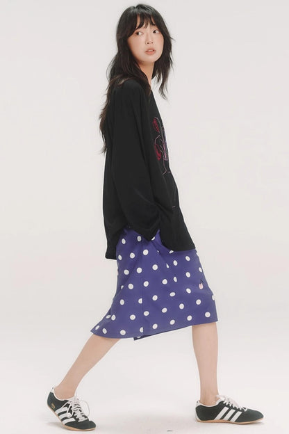 Casual Flower Art Raglan Sleeve T-Shirt