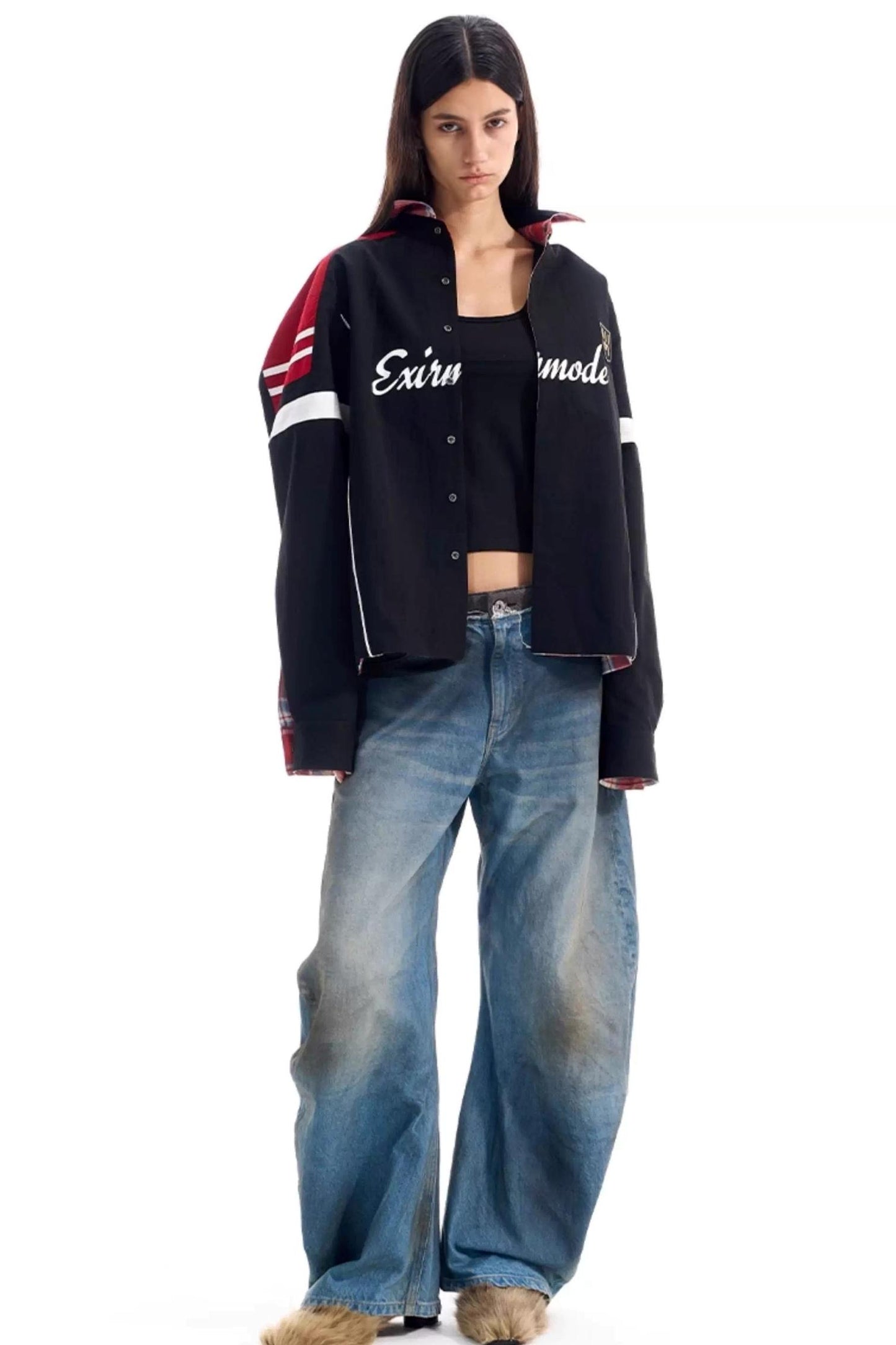 Reversible Plaid Shirt Jacket