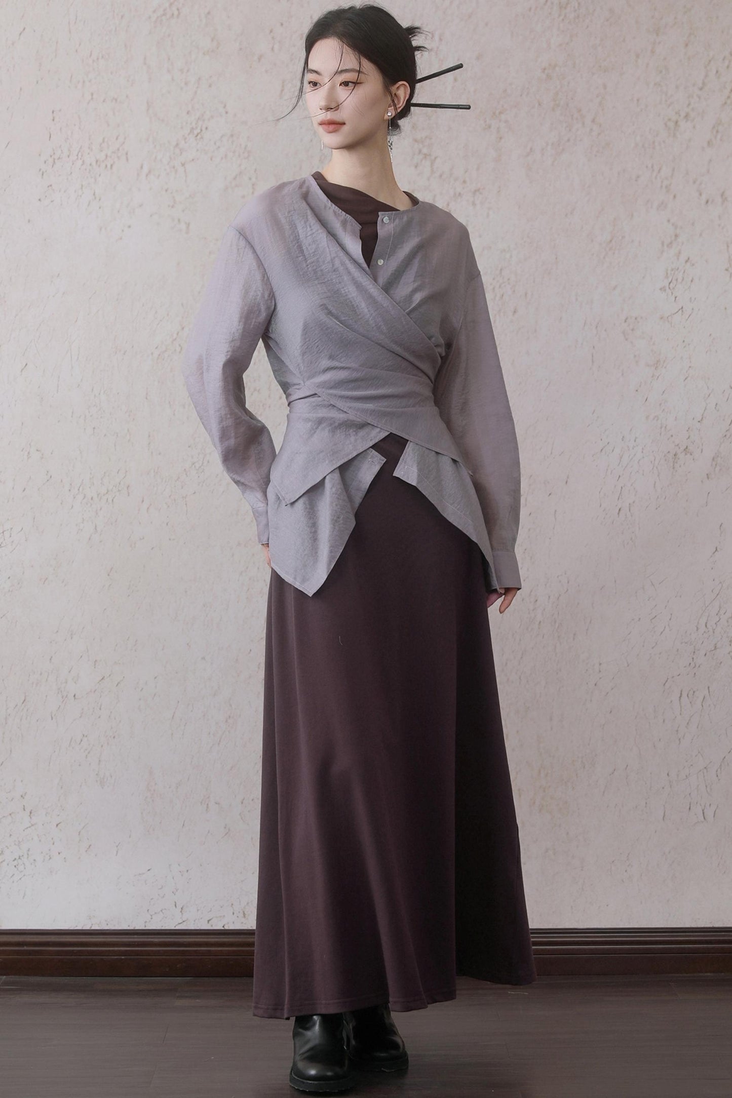 Elegant Purple Vest Dress