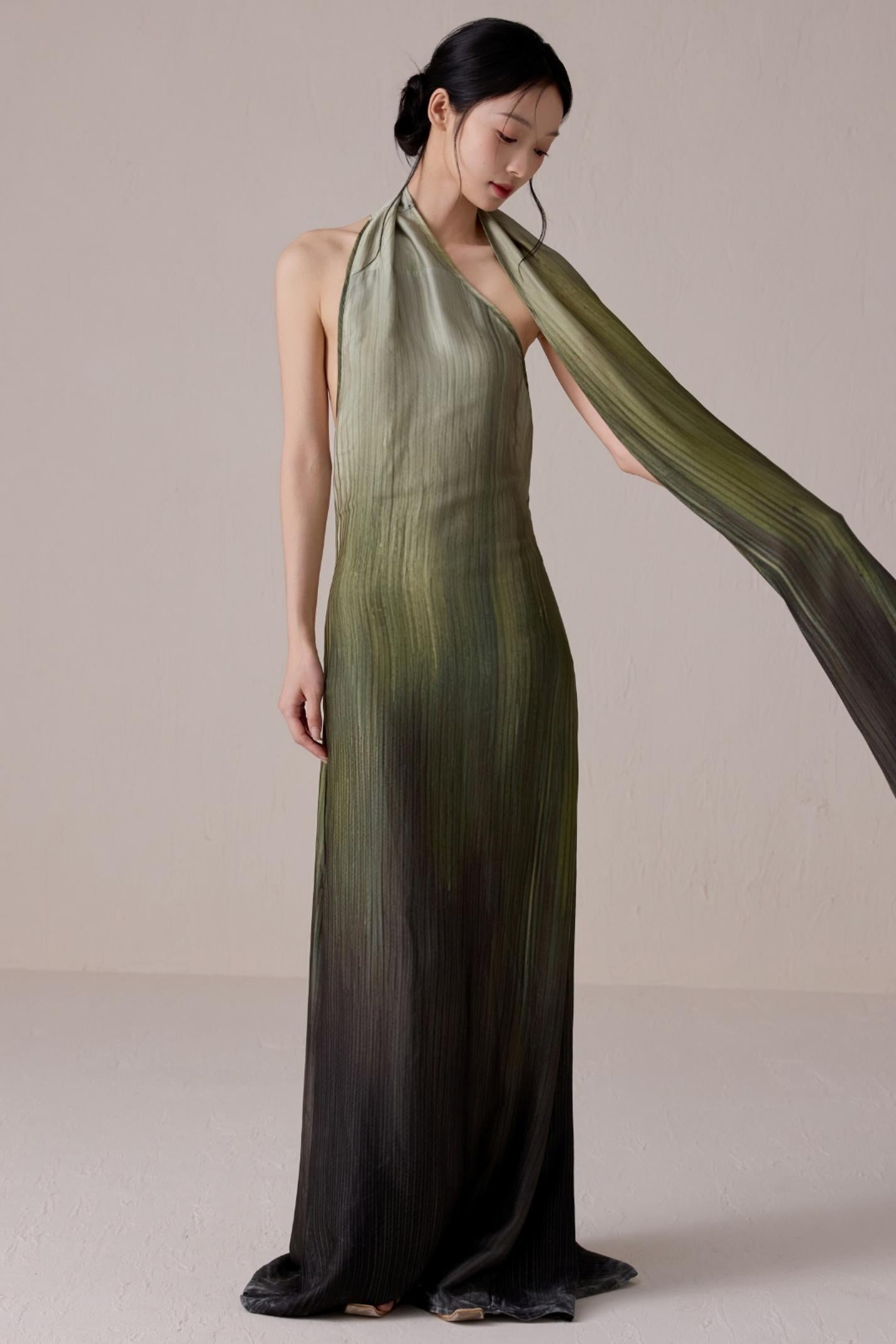 Summer Gradient Color Flutter Dress