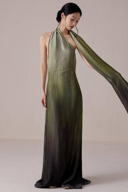 Summer Gradient Color Flutter Dress