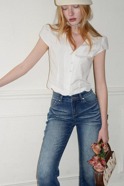 Petal Wave Hem Blouse
