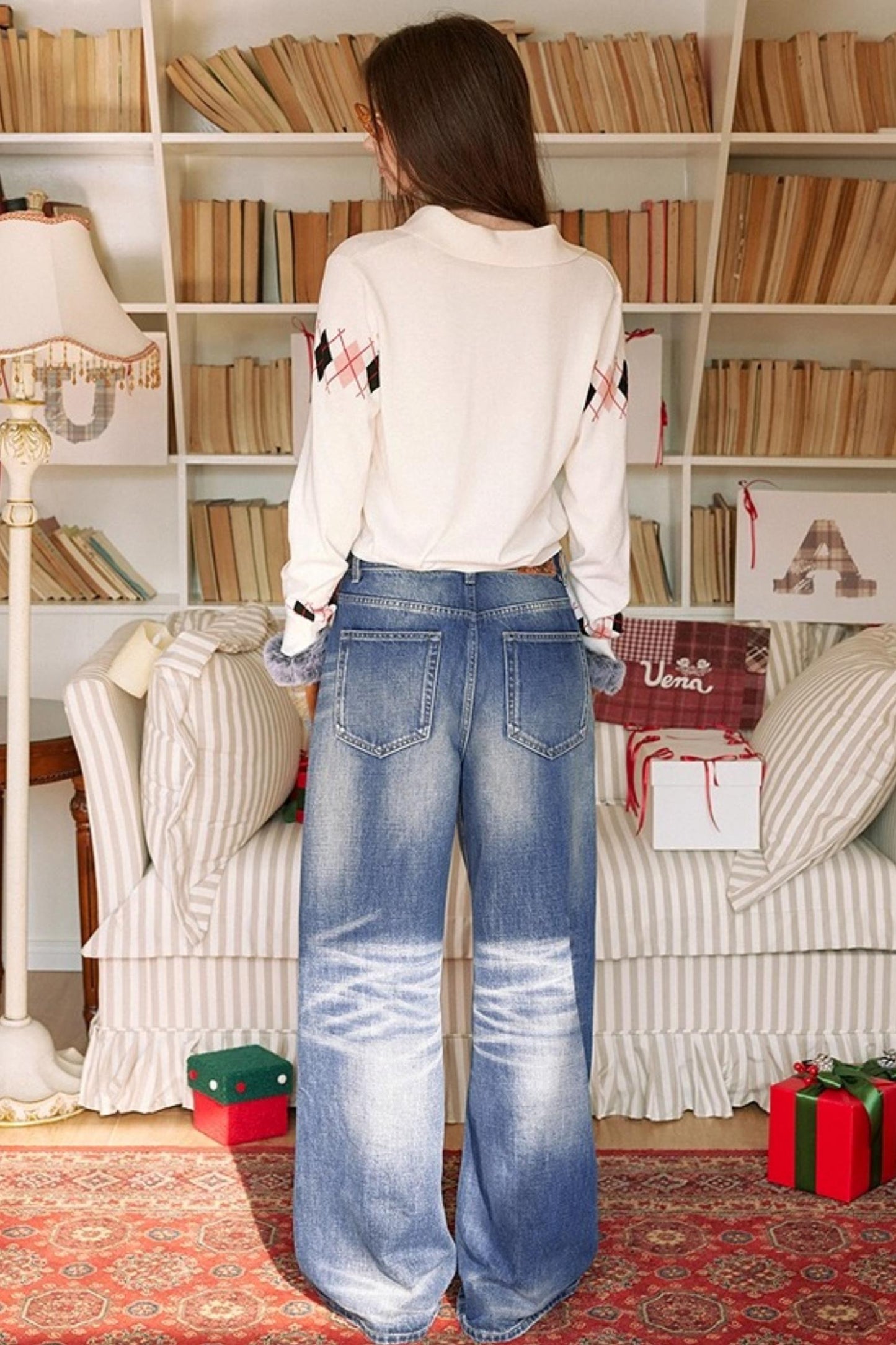 Blue Distressed Denim Pants