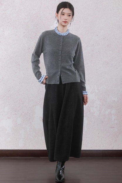 Patchwork Ruffled Cardigan