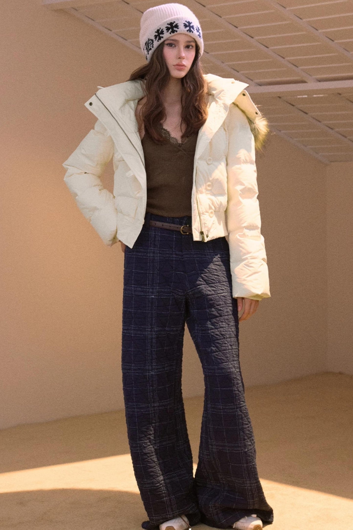 Vintage Plaid Quilted Pants