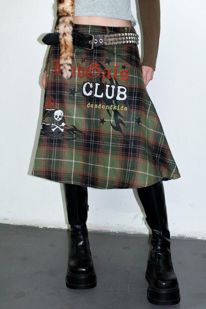 Punk Plaid Layered Skirt