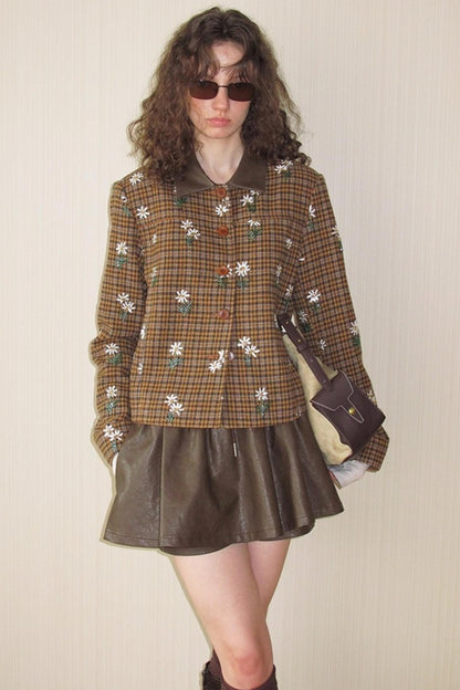 Vintage Distressed Leather Skirt