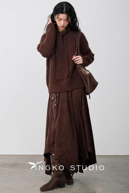 Hollow Cocoa Hood Sweater