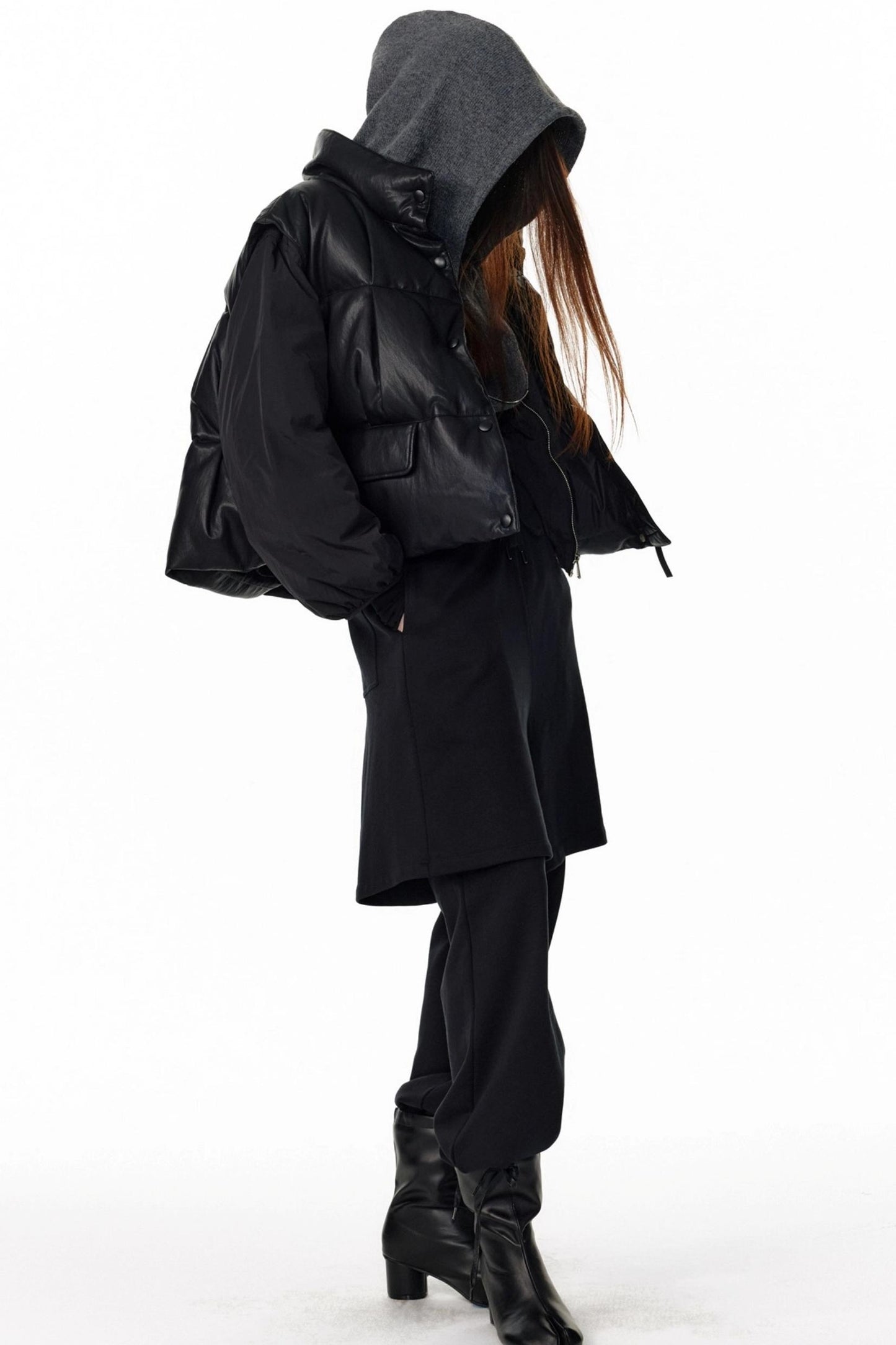 Vintage Hooded Knit Cardigan Top