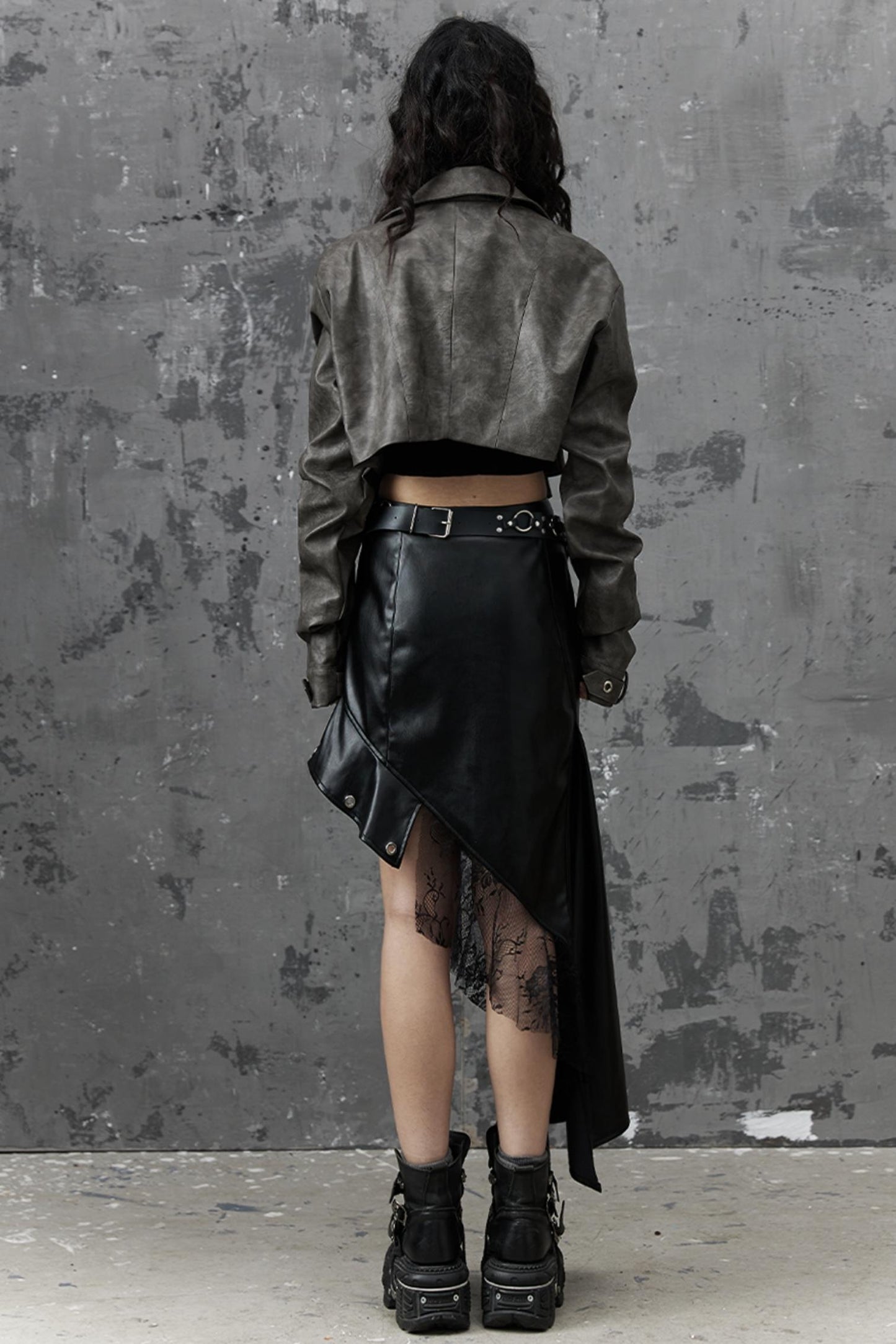 Vintage Distressed Punk Leather Jacket