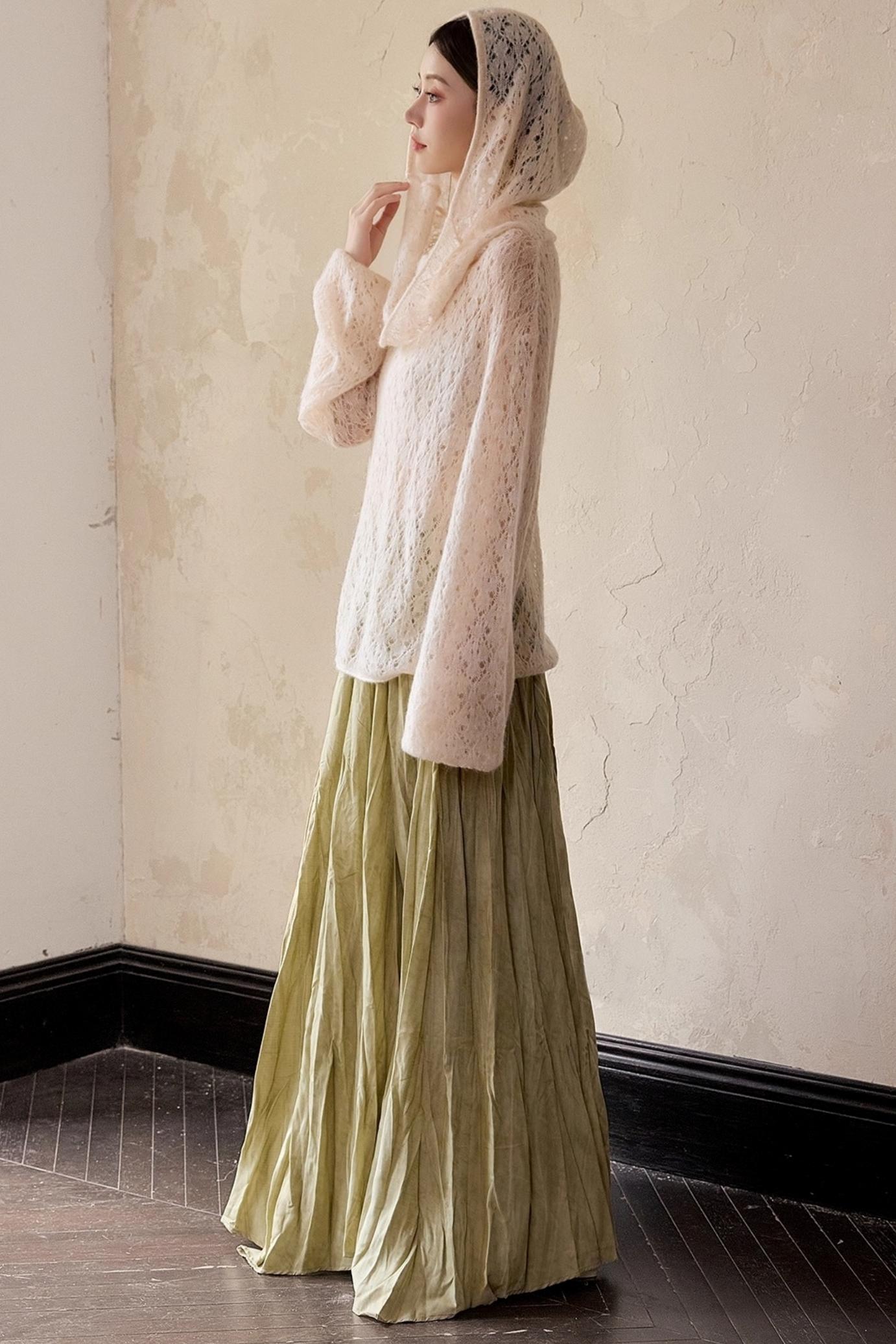 Alpaca Hooded Mohair Sweater