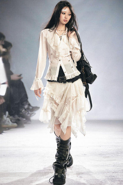 Undercurrent Romantic Ruffled Shirt