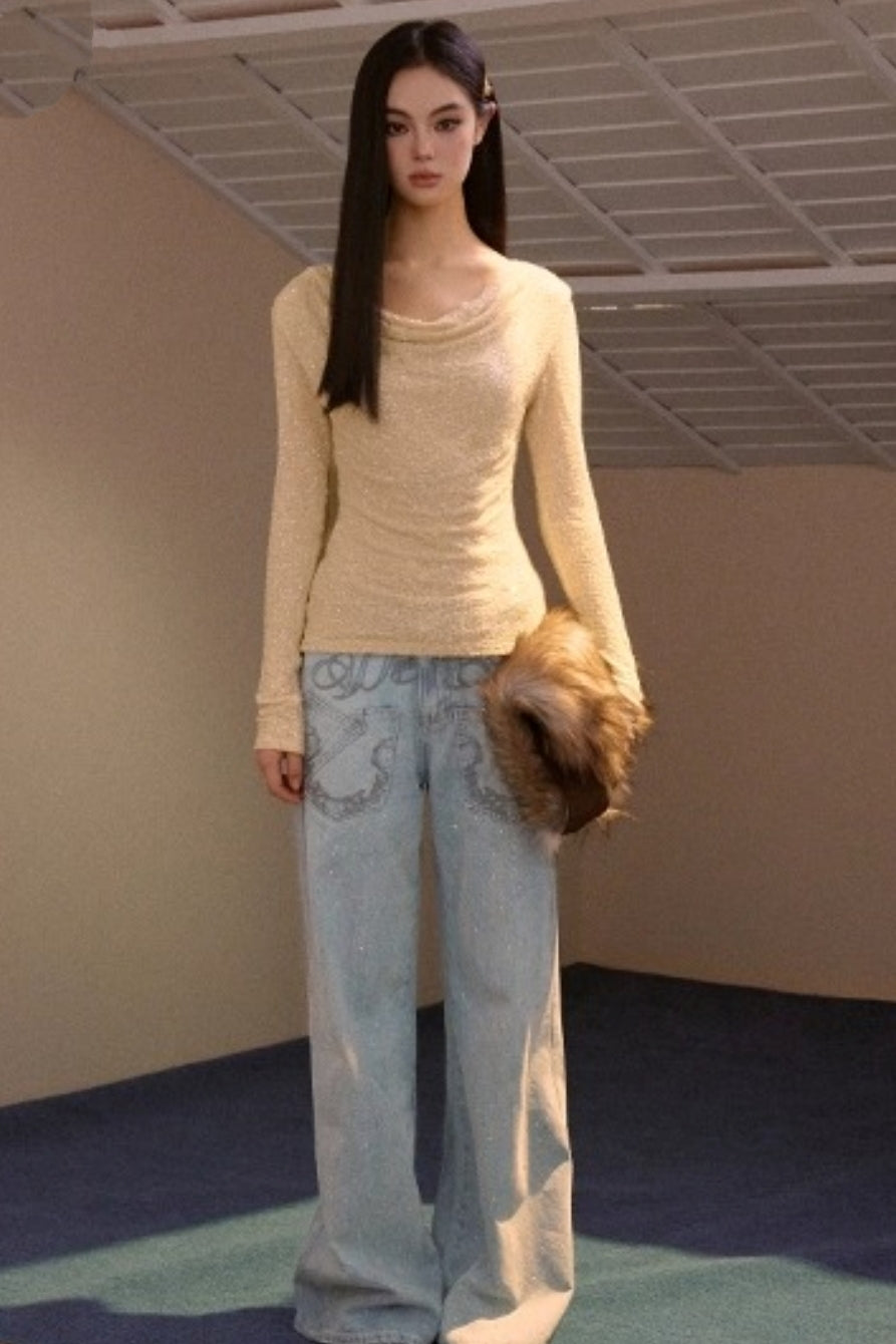 Sequin Scoop Neck Top