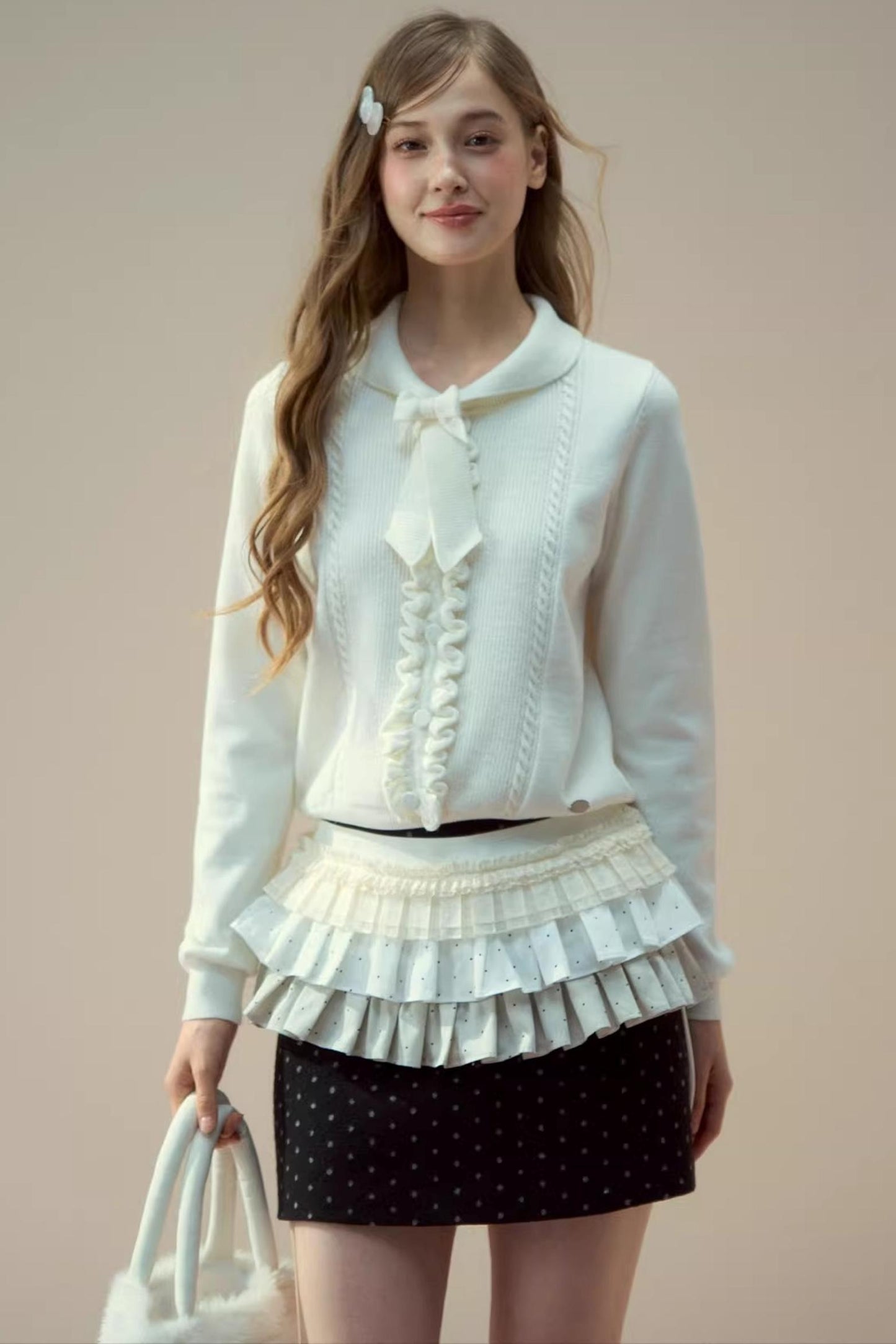 Forest Gray Lace Knit Sweater