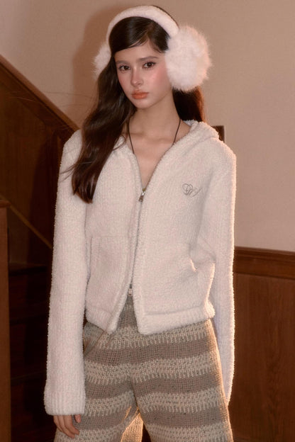 Youthful Fluffy Hooded Jacket