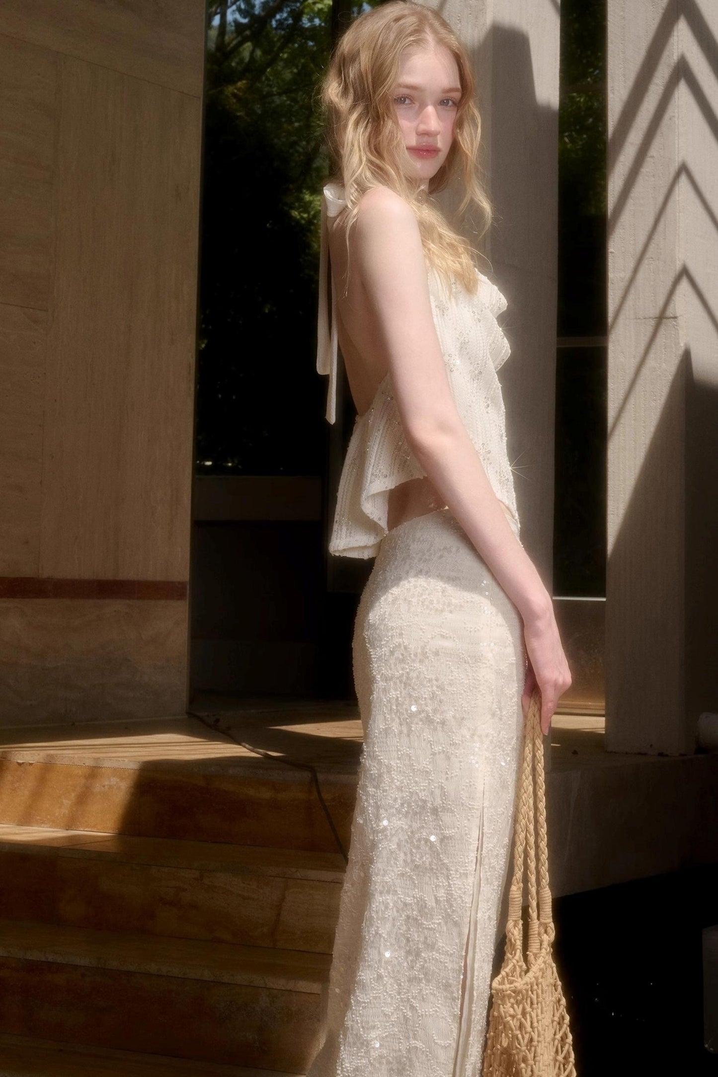 Elegant Starlit Top Skirt Set-Up