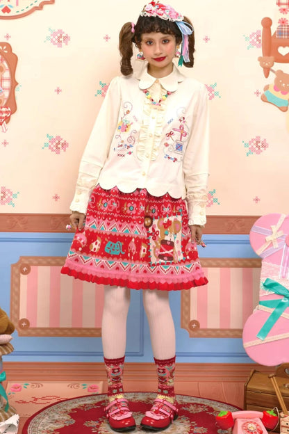 Fair Isle Knitted Lace Skirt