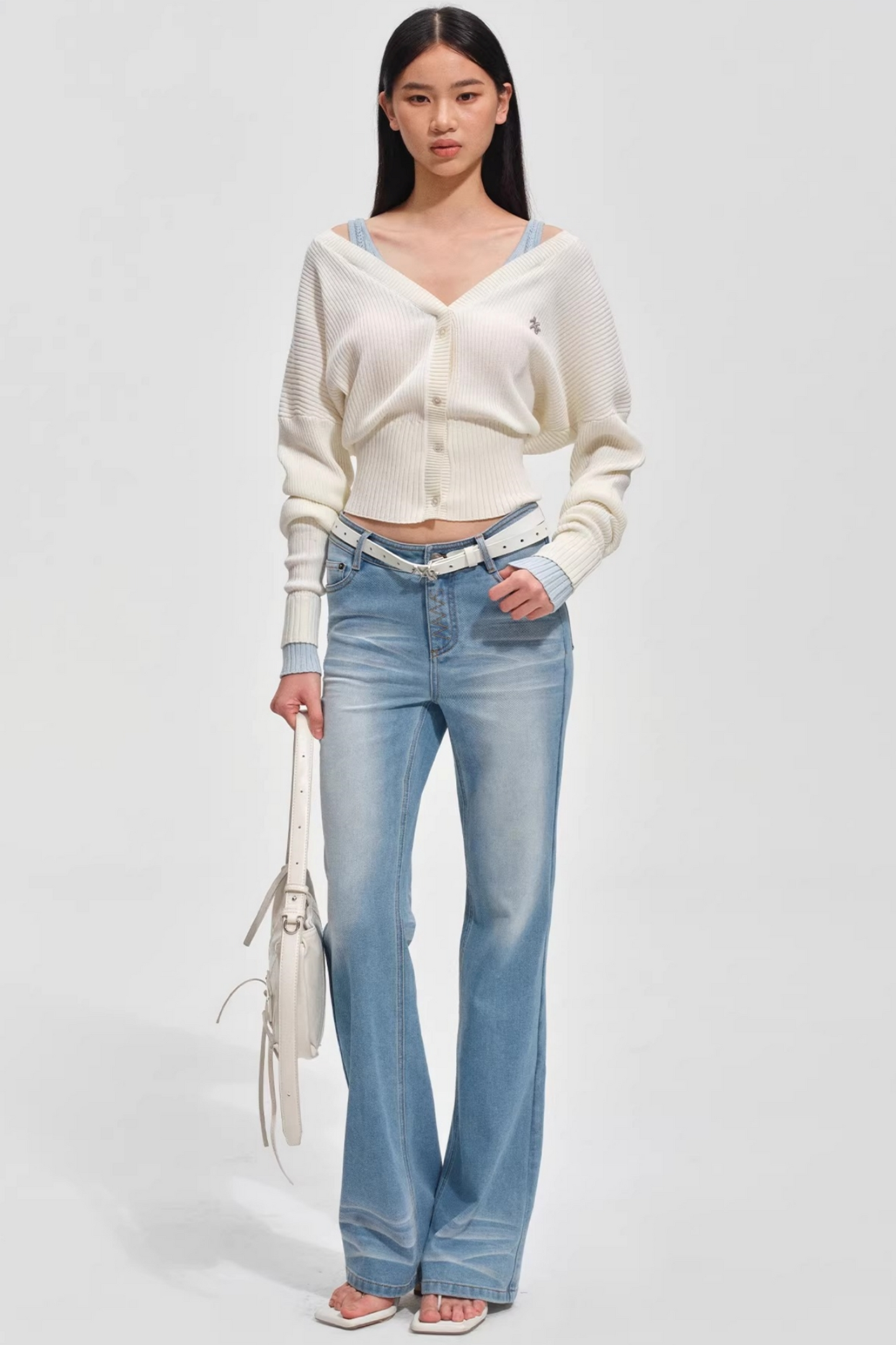 Color-Blocked Knit Cardigan