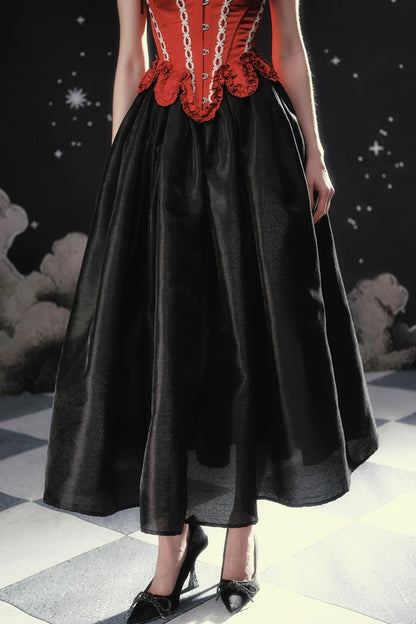 Pearlescent Satin Puffy Skirt