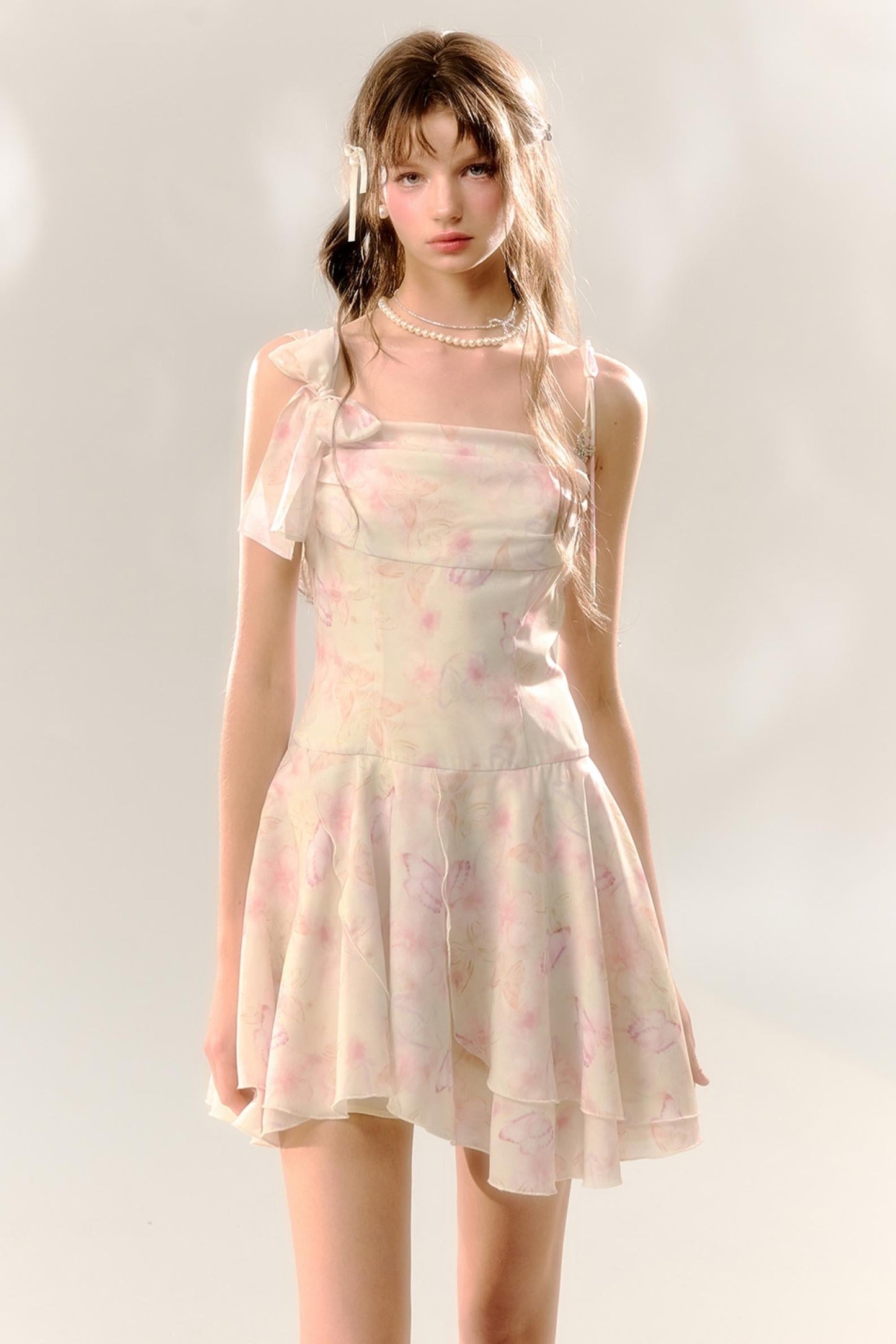 Love Butterfly Floral Waist Dress