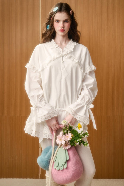 Organic Cotton Lace Short Dress