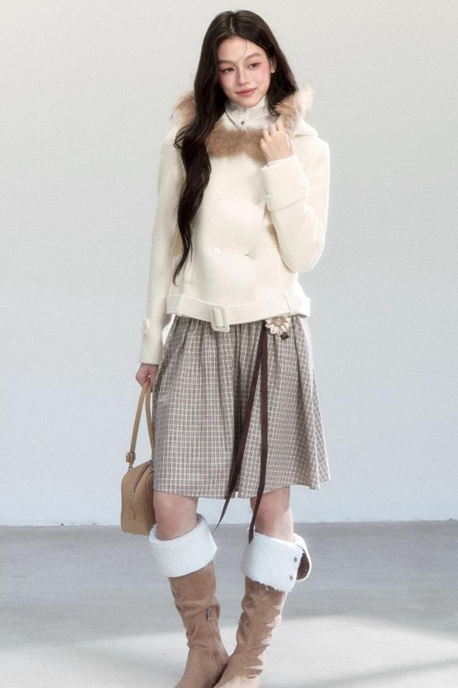 Flower Lace-Up Midi Skirt