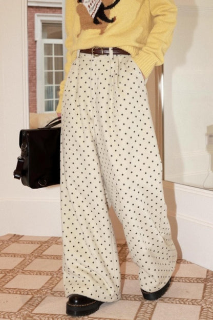 Polka Dot Woolen Pants