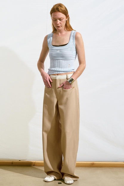 Retro Satin Slim Fit Pants