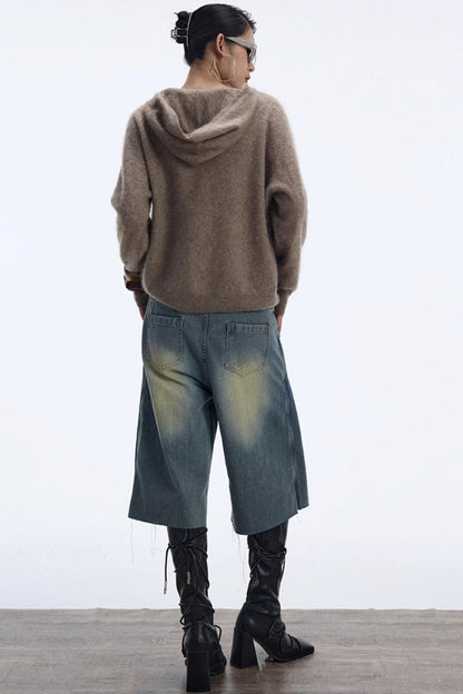 Distressed Denim Shorts