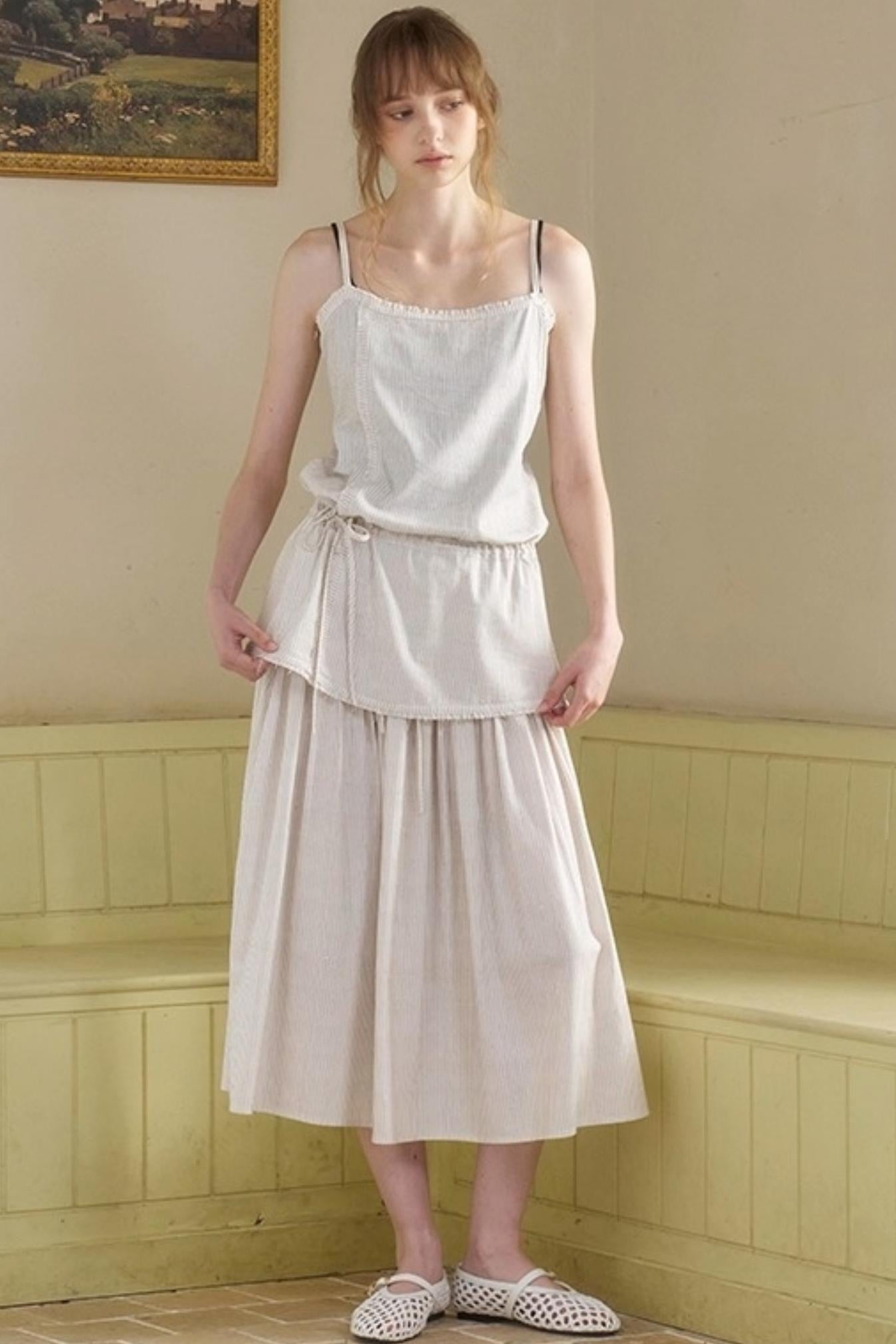 Retro Loose A-Line Stripe Skirt