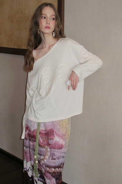 Sequin Embroidery Off-Shoulder Set-Up