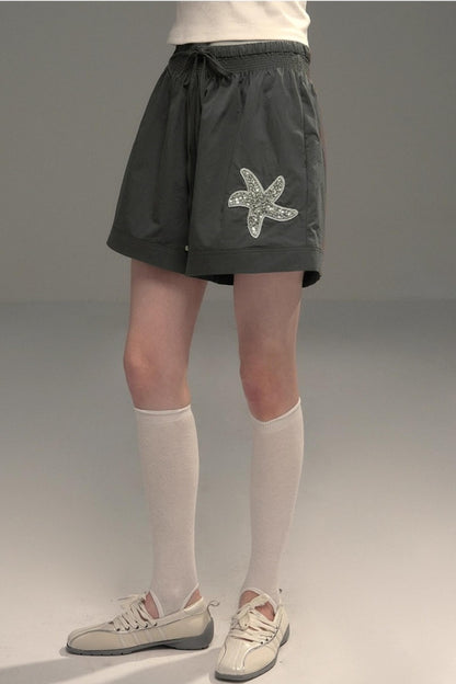 Starfish Casual Wide Drawstring Shorts